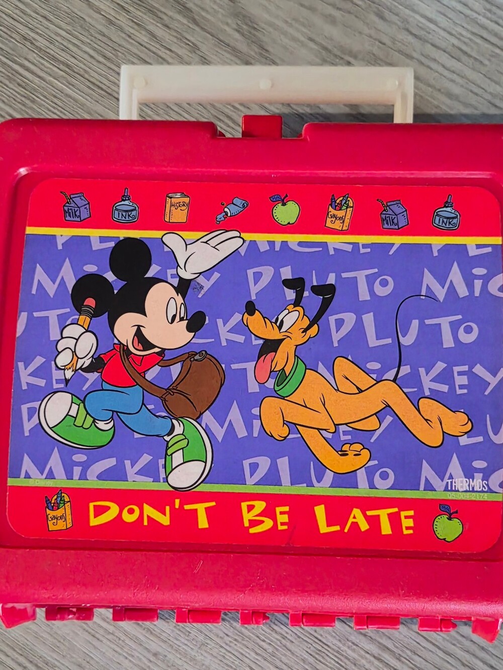 Disney Red Mickey & Pluto Kids Lunchbox with Playful Artwork